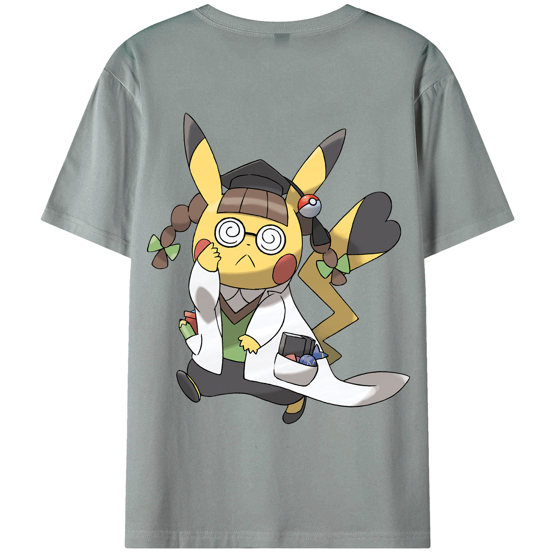（画像用） ポケットモンスター Pokémon 綿100％ メンズ半袖Tシャツ（バックプリント） 通気性